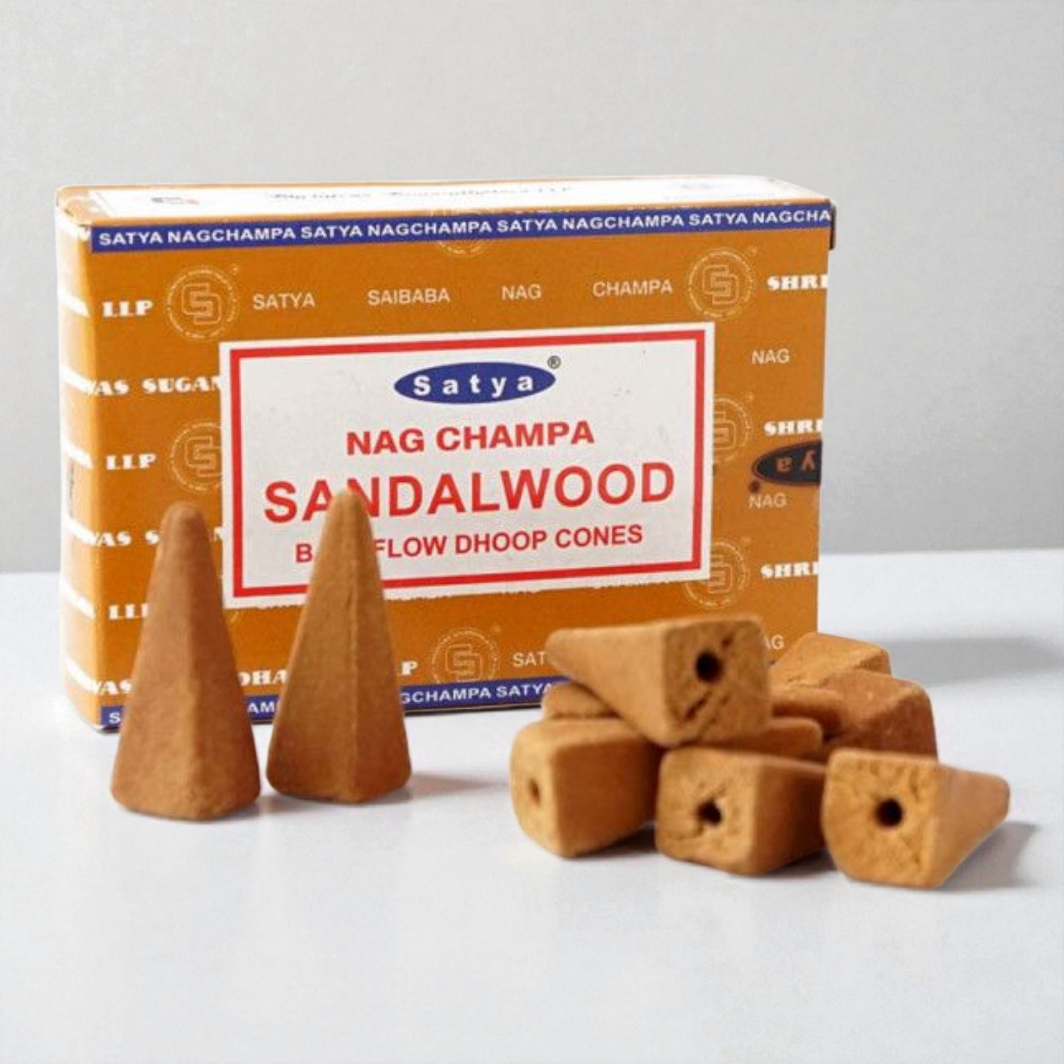 фото - Арома конус сандал, зворотний потік, Сатья пахощі пирамида, 10 шт фото - Арома конус сандал, зворотний потік, Сатья пахощі пирамида, 10 шт