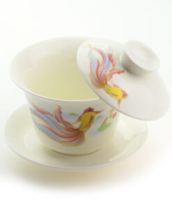 фото - (Копія)Гайвань  Красное и Черное,  с парящей крышкой,  фарфор, 150 мл