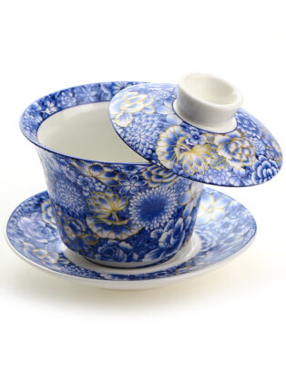 фото - (Копія)Гайвань  горы,  с парящей крышкой,  фарфор, 150 мл