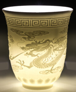 фото - Піала для чаю Дракон і Фенікс, традиційна китайська порцеляна Дехуа, 100 мл