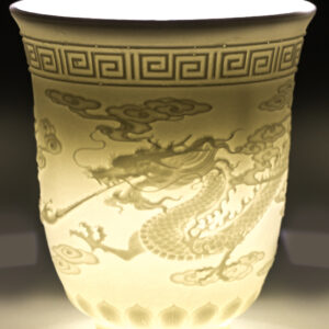 фото - Піала для чаю Дракон і Фенікс, традиційна китайська порцеляна Дехуа, 100 мл