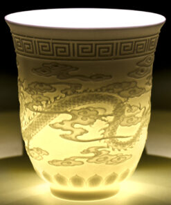 фото - Піала для чаю Дракон і Фенікс, традиційна китайська порцеляна Дехуа, 100 мл