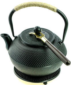 фото - (Копія)Чайник для заваривания чая тэцубин чугунный с ситом, , 1200 мл+подставка+ухват