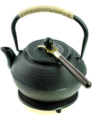 фото - (Копія)Чайник для заваривания чая тэцубин чугунный с ситом, , 1200 мл+подставка+ухват