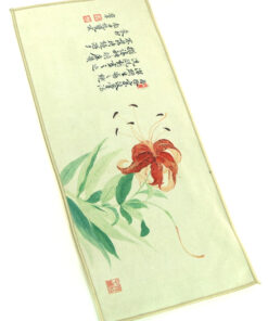 фото - Полотенце для чайной церемонии, Лилия, утолщенная чайная салфетка из микрофибры,  40х18 см