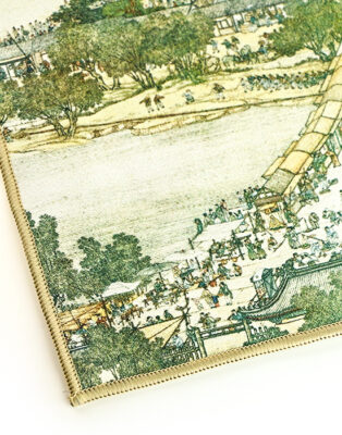 фото - Полотенце для чайной церемонии, Цинмин на реке, утолщенная чайная салфетка из микрофибры,  40х18 см