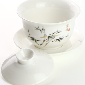 фото - Гайвань , з невагомою кришкою і блюдцем, порцеляна Дехуа, 150 мл