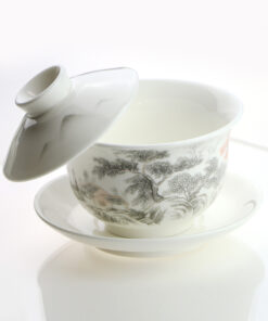 фото - Гайвань гори , с парящей крышкой и блюдцем, фарфор Дехуа, 150 мл