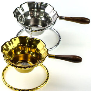 фото - Ситечко Ча Лоу для чайної церемонії “Срібний лотос” и золотий лотос