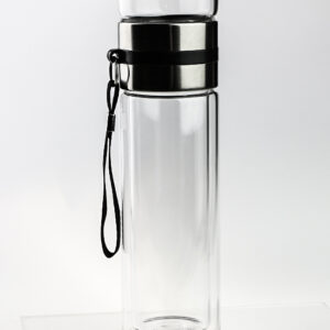 фото - термос стеклянныц инфузер 200мл розовый, металлич