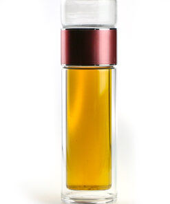 фото - термос стеклянныц инфузер 200мл розовый, металлич