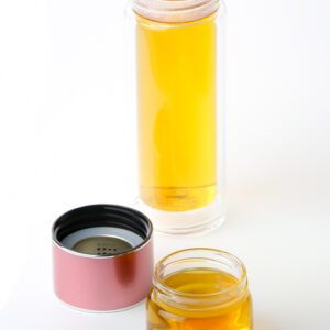 фото - термос стеклянныц инфузер 200мл розовый, металлич