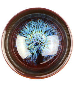 фото - Піала для чаю високий лотос блакитний, чабей, кераміка теммоку, тяньму, 50 мл