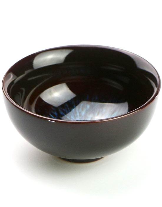 фото - Піала для чаю високий лотос блакитний, чабей, кераміка теммоку, тяньму, 50 мл фото - Піала для чаю високий лотос блакитний, чабей, кераміка теммоку, тяньму, 50 мл